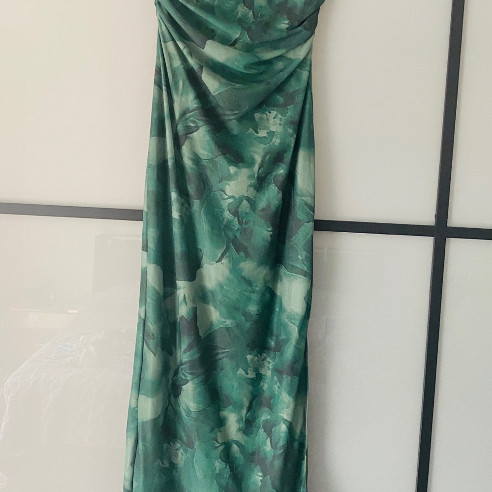 Elegant Green Camouflage Dress